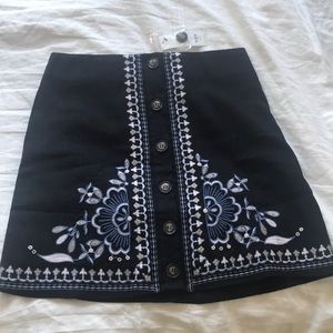 Beautifully Embroidered Botton Front Skirt